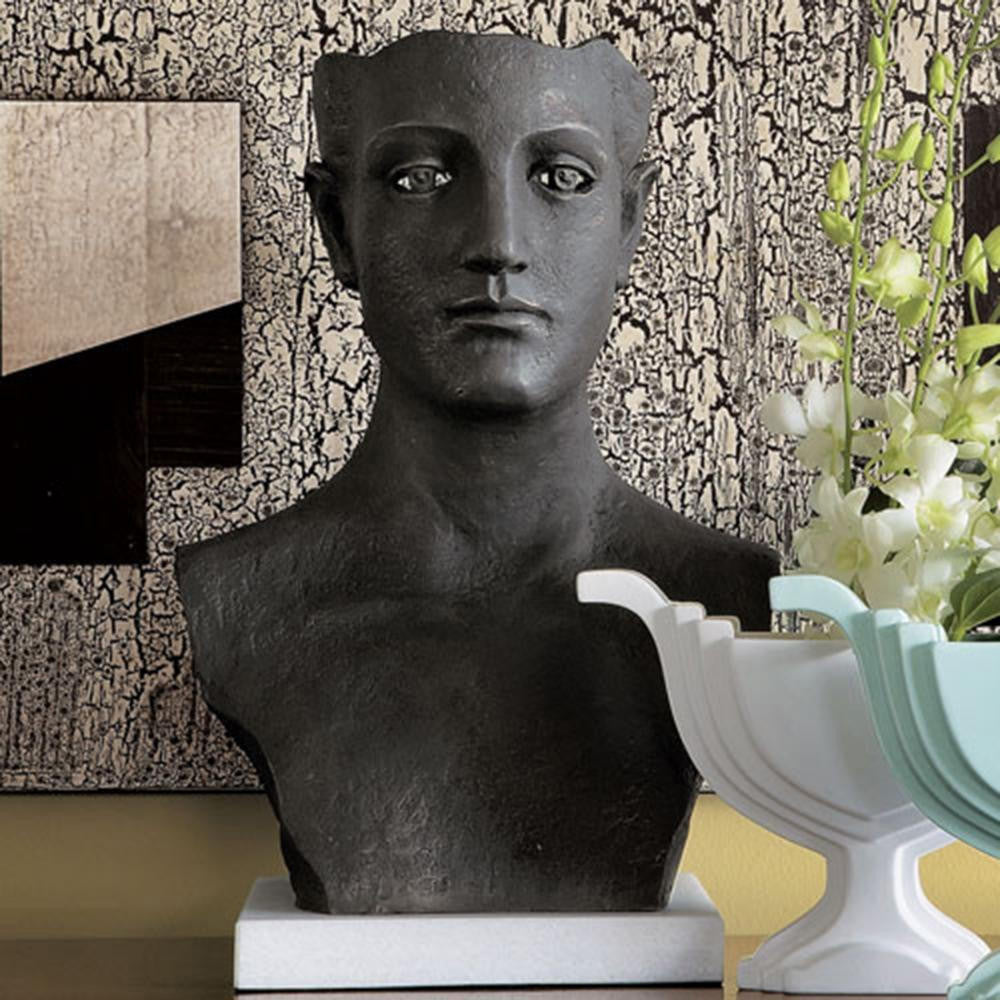 Global Views Head Cast Iron Sculpture