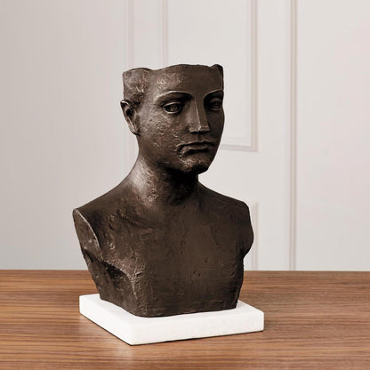 Global Views Head Cast Iron Sculpture