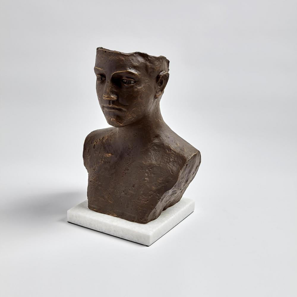 Global Views Head Cast Iron Sculpture