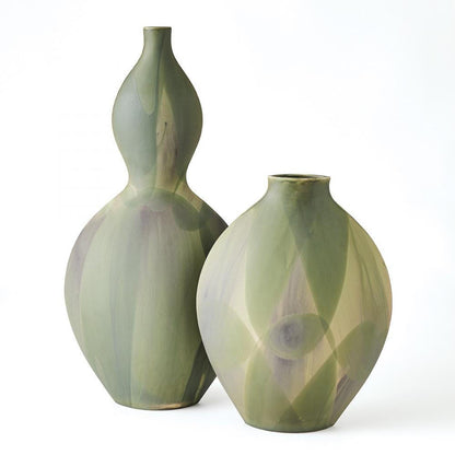 Global Views Helios Large Washed Green Vase