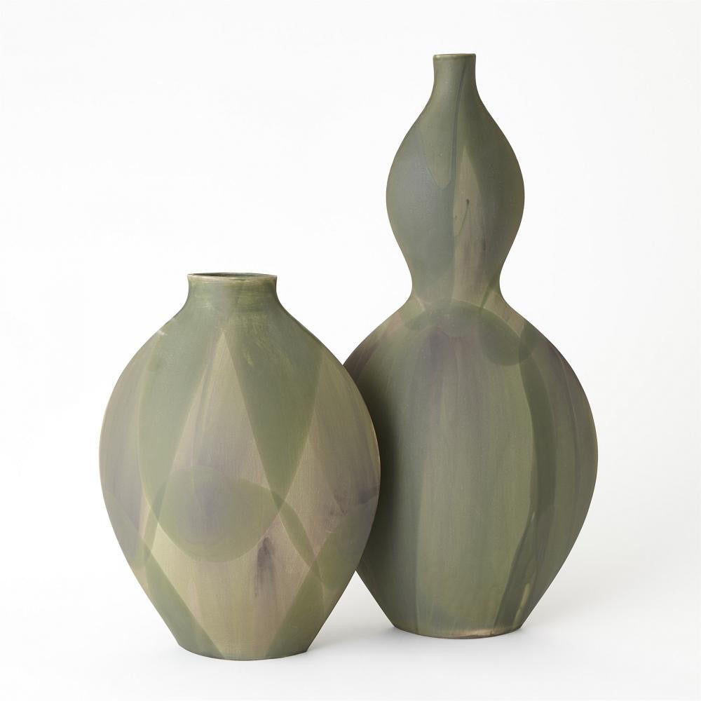 Global Views Helios Small Washed Green Vase