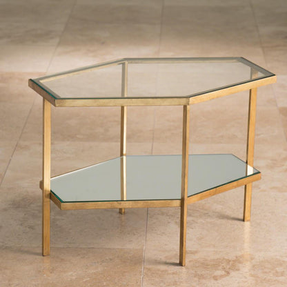 Global Views Hexagon Gold Leaf Table