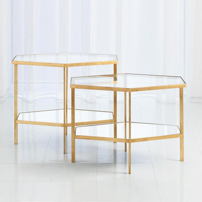 Global Views Hexagon Gold Leaf Table