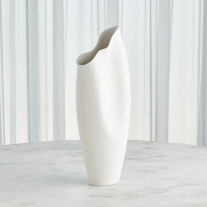 Global Views Horn Large Matte White Vase