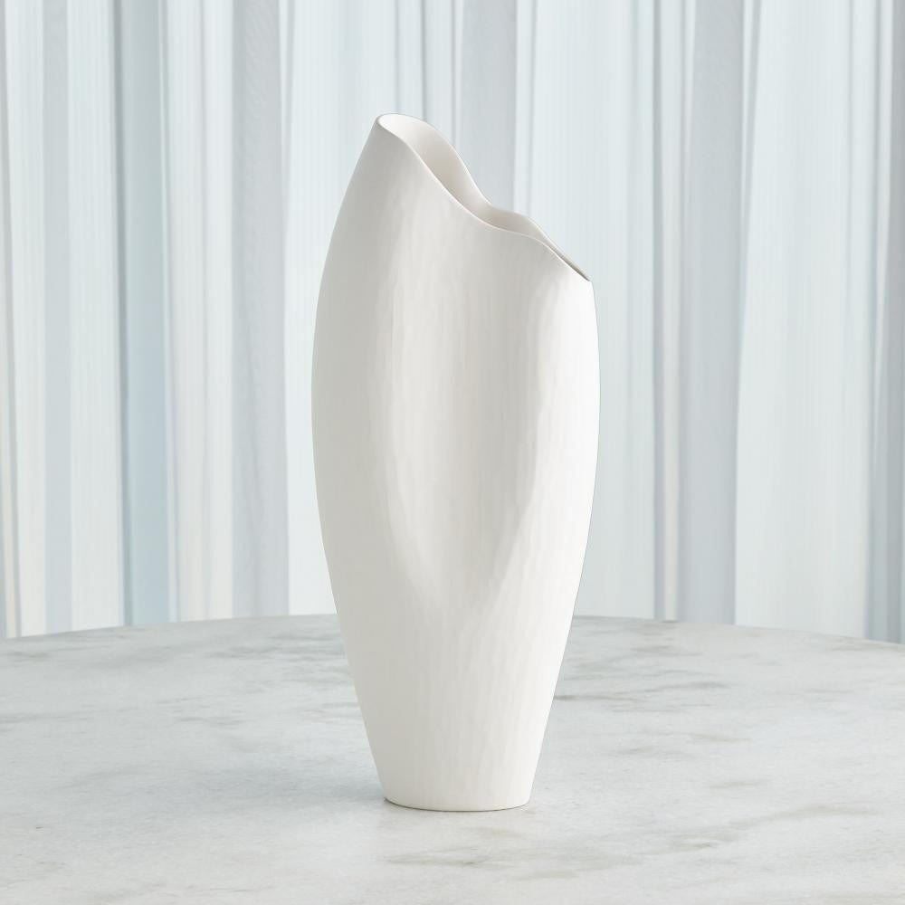 Global Views Horn Large Matte White Vase