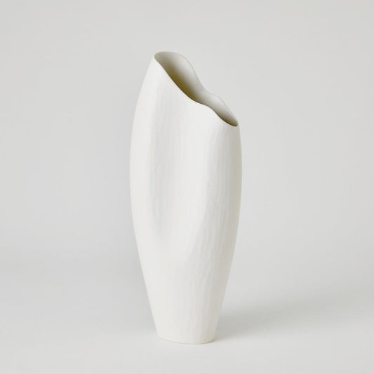 Global Views Horn Large Matte White Vase