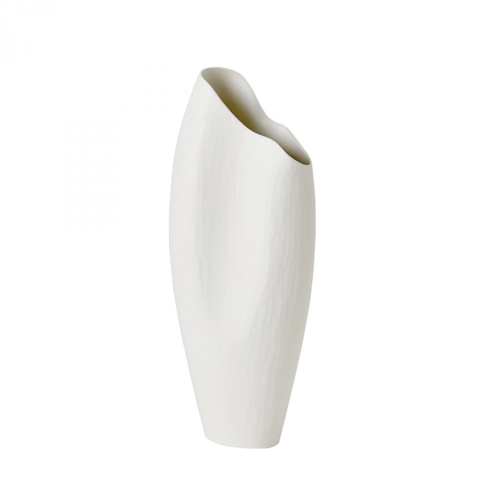 Global Views Horn Large Matte White Vase