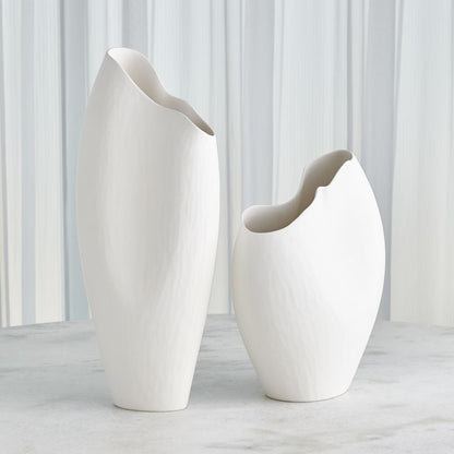 Global Views Horn Small Matte White Vase
