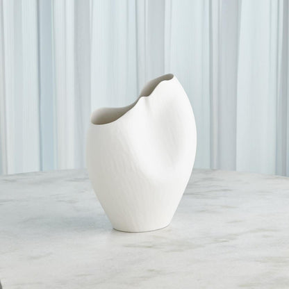 Global Views Horn Small Matte White Vase