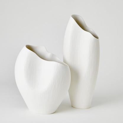 Global Views Horn Small Matte White Vase