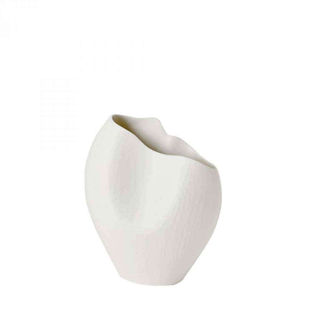 Global Views Horn Small Matte White Vase