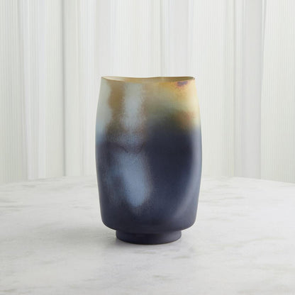 Global Views Indent Small Gray/Yellow Vase