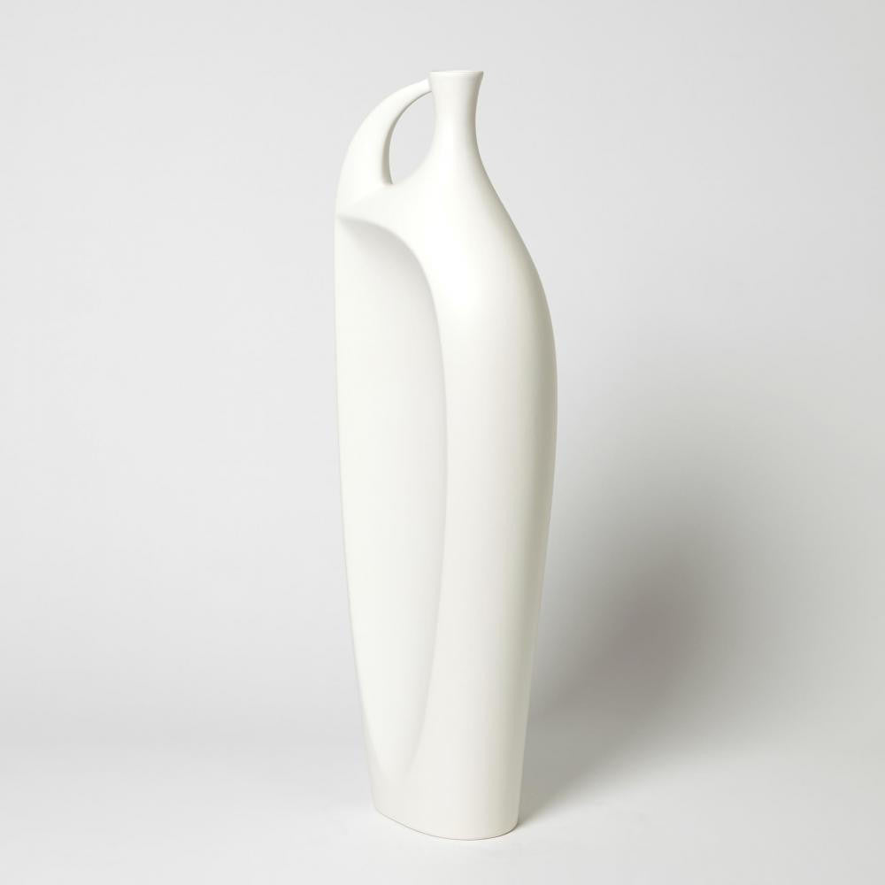 Global Views Indentation Large Matte White Vase