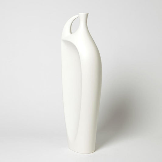 Global Views Indentation Large Matte White Vase