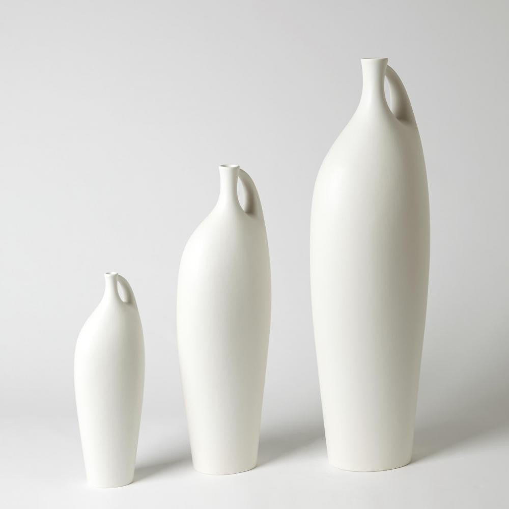 Global Views Indentation Large Matte White Vase