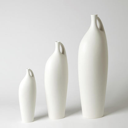Global Views Indentation Large Matte White Vase
