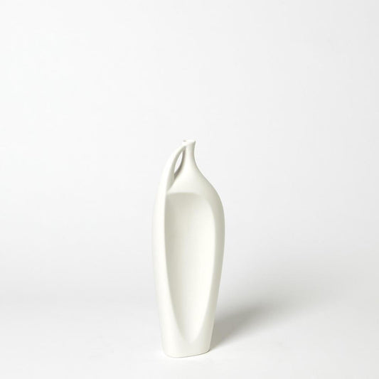 Global Views Indentation Small Matte White Vase