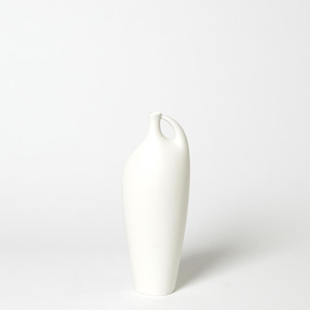 Global Views Indentation Small Matte White Vase
