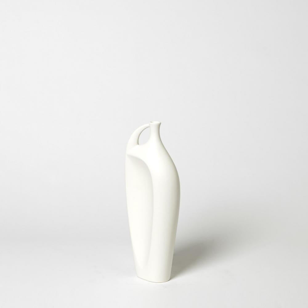 Global Views Indentation Small Matte White Vase