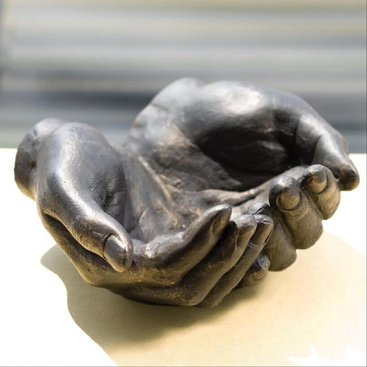 Global Views Iron Hand Antique Statuary Bronze Bowl