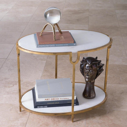 Global Views Iron/Stone Side Table