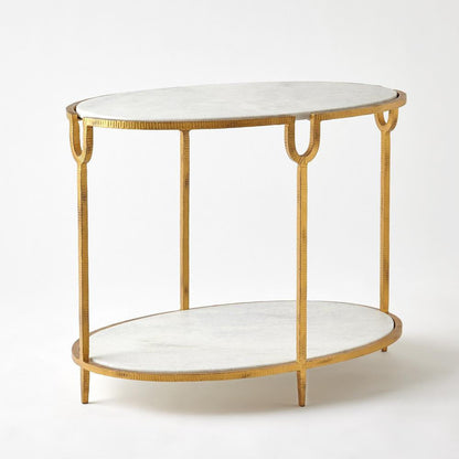 Global Views Iron/Stone Side Table