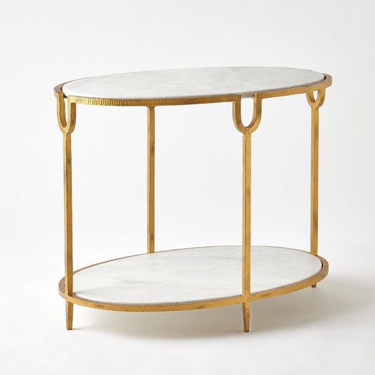 Global Views Iron/Stone Side Table