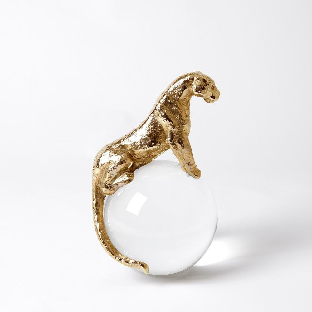Global Views Jaguar on Crystal Brass Sphere