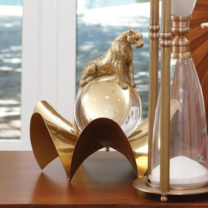 Global Views Jaguar on Crystal Brass Sphere