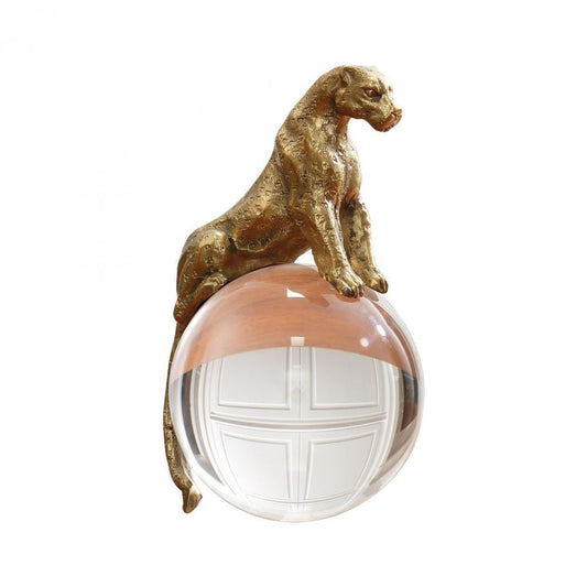 Global Views Jaguar on Crystal Brass Sphere
