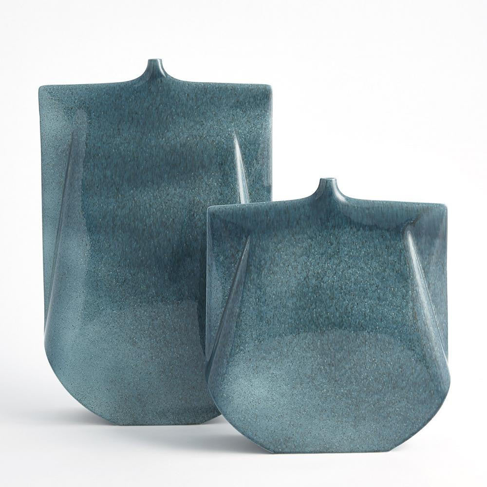 Global Views Kimono Wide Teal Vase