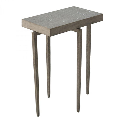 Global Views Laforge Natural Iron with Flamed Granite Top Accent Table