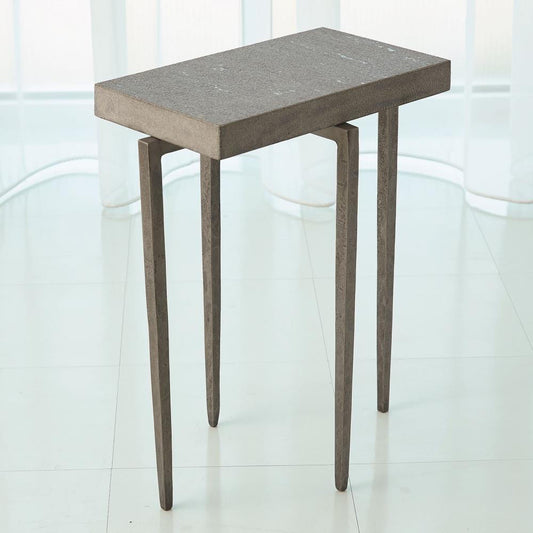 Global Views Laforge Natural Iron with Flamed Granite Top Accent Table