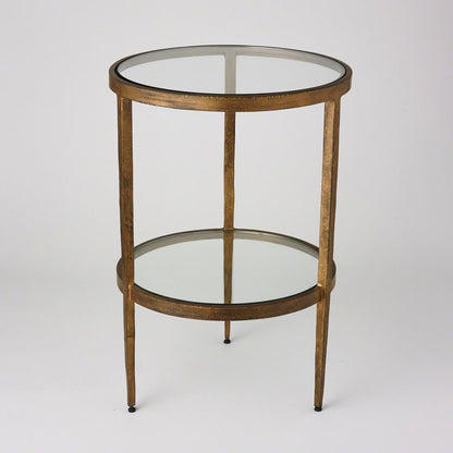Global Views Laforge Two-Tier Antique Gold Side Table