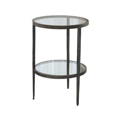 Global Views Laforge Two-Tier Braised Brass Side Table