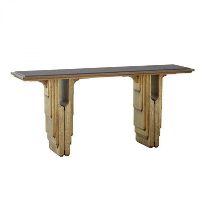 Global Views Layered Deco Brass Granite Console