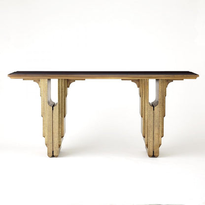 Global Views Layered Deco Brass Granite Console