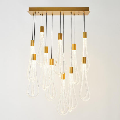 Global Views Layered Raindrop LED Chandelier