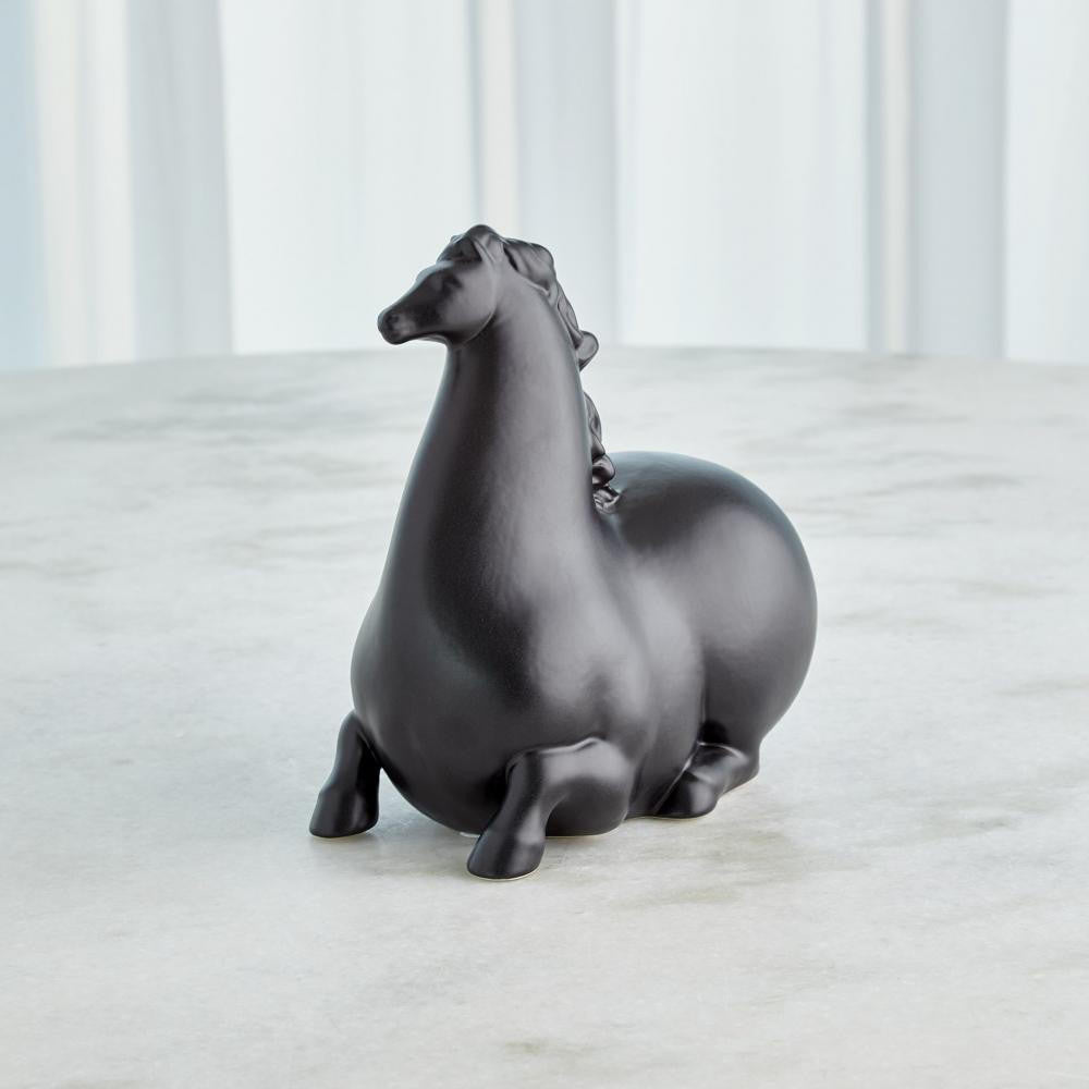 Global Views Libertino Horse Matte Black Sculpture