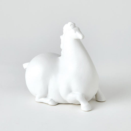 Global Views Libertino Horse Matte White Sculpture