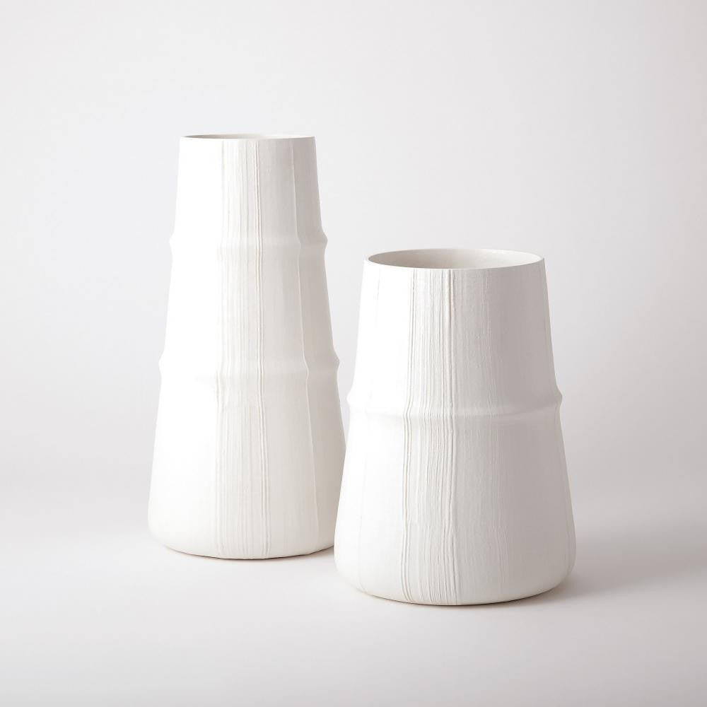 Global Views Linen Large Soft White Vase