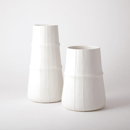 Global Views Linen Large Soft White Vase