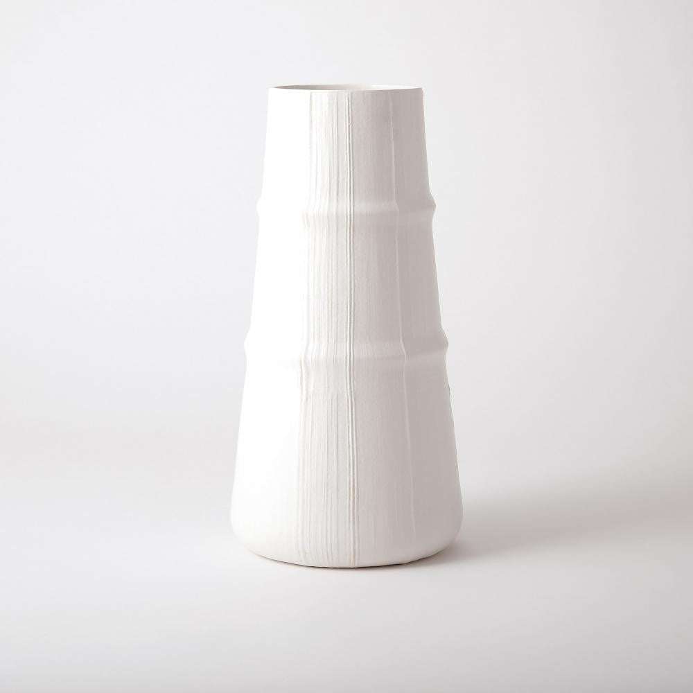 Global Views Linen Large Soft White Vase