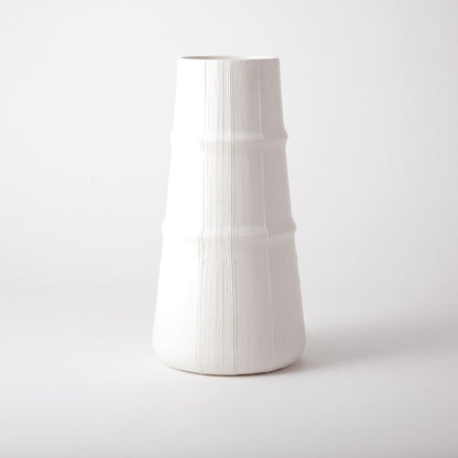 Global Views Linen Large Soft White Vase