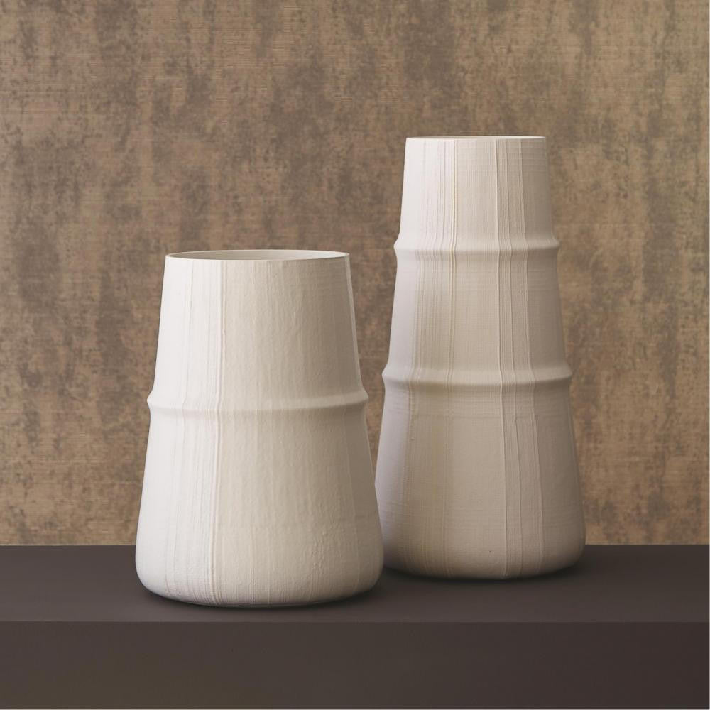 Global Views Linen Large Soft White Vase