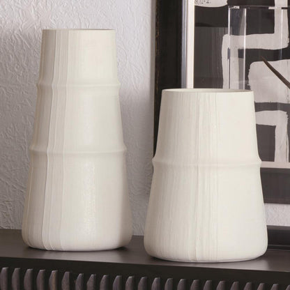 Global Views Linen Large Soft White Vase