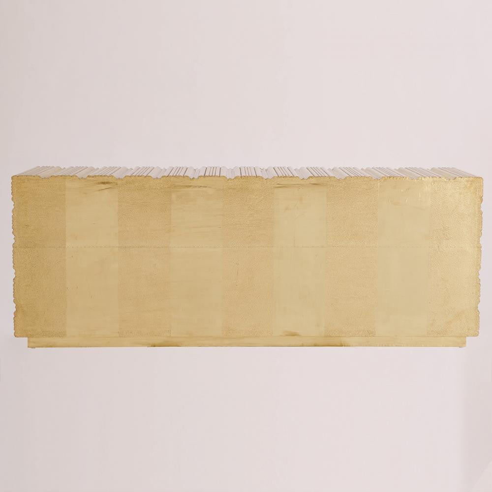 Global Views Linenfold Brass Cabinet