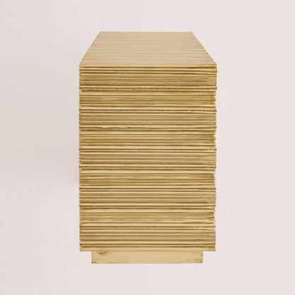 Global Views Linenfold Brass Cabinet