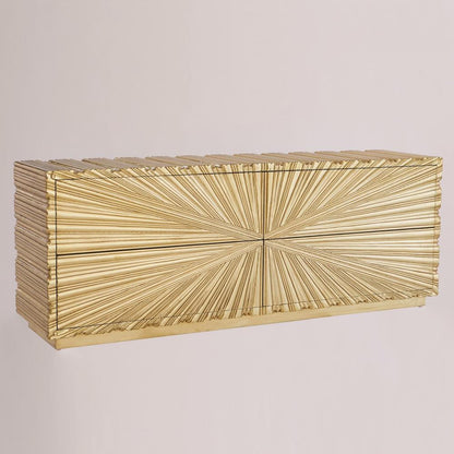 Global Views Linenfold Brass Cabinet
