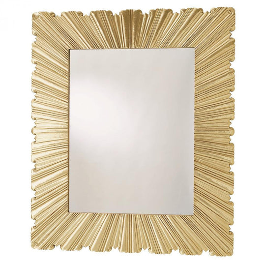 Global Views Linenfold Large Brass Mirror